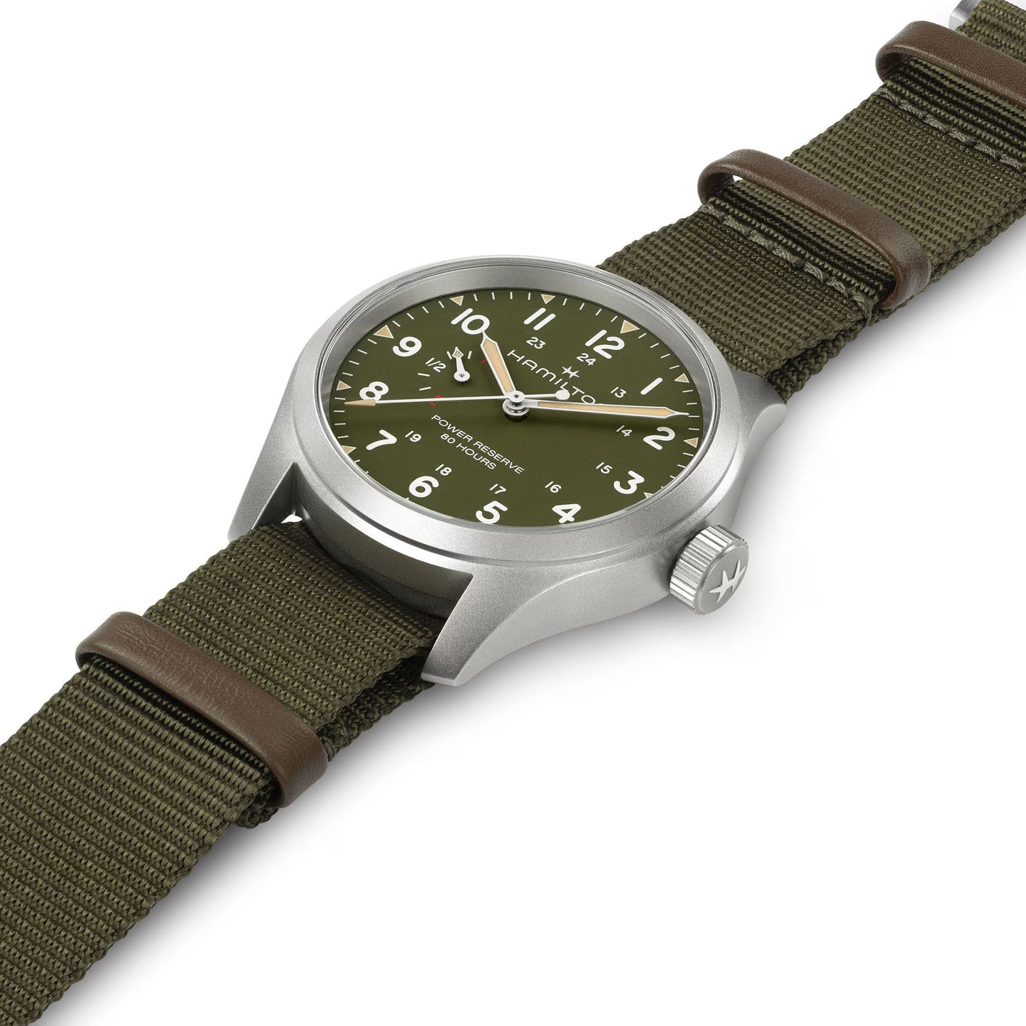 Hamilton Khaki Field Mechanical 40 MM Automatic Textile Strap Green Dial Watch H69509960