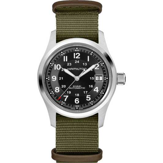 Hamilton Khaki Field x Call of Duty LE 38 MM Automatic Textile Strap Black Dial Watch H70475930