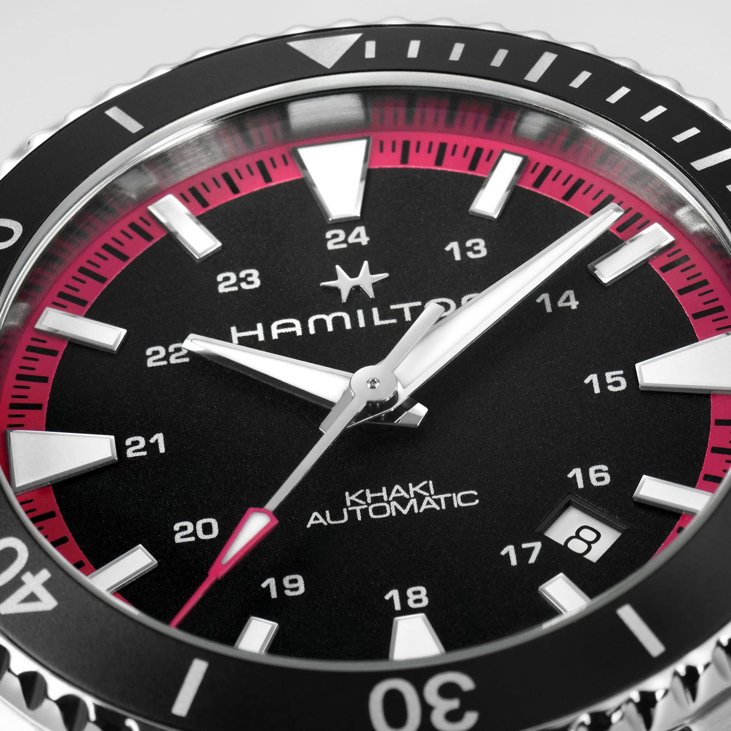 Hamilton Khaki Navy Scuba Automatic 40 MM Black and Pink Watch H82395330