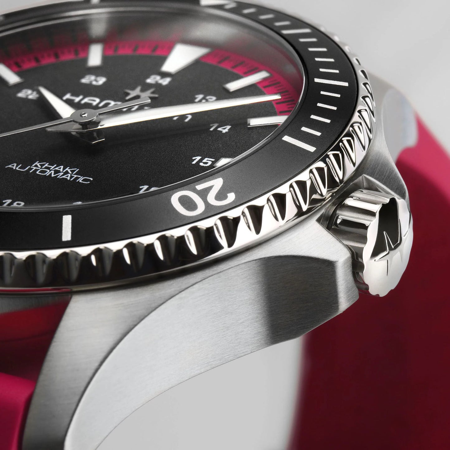 Hamilton Khaki Navy Scuba Automatic 40 MM Black and Pink Watch H82395330