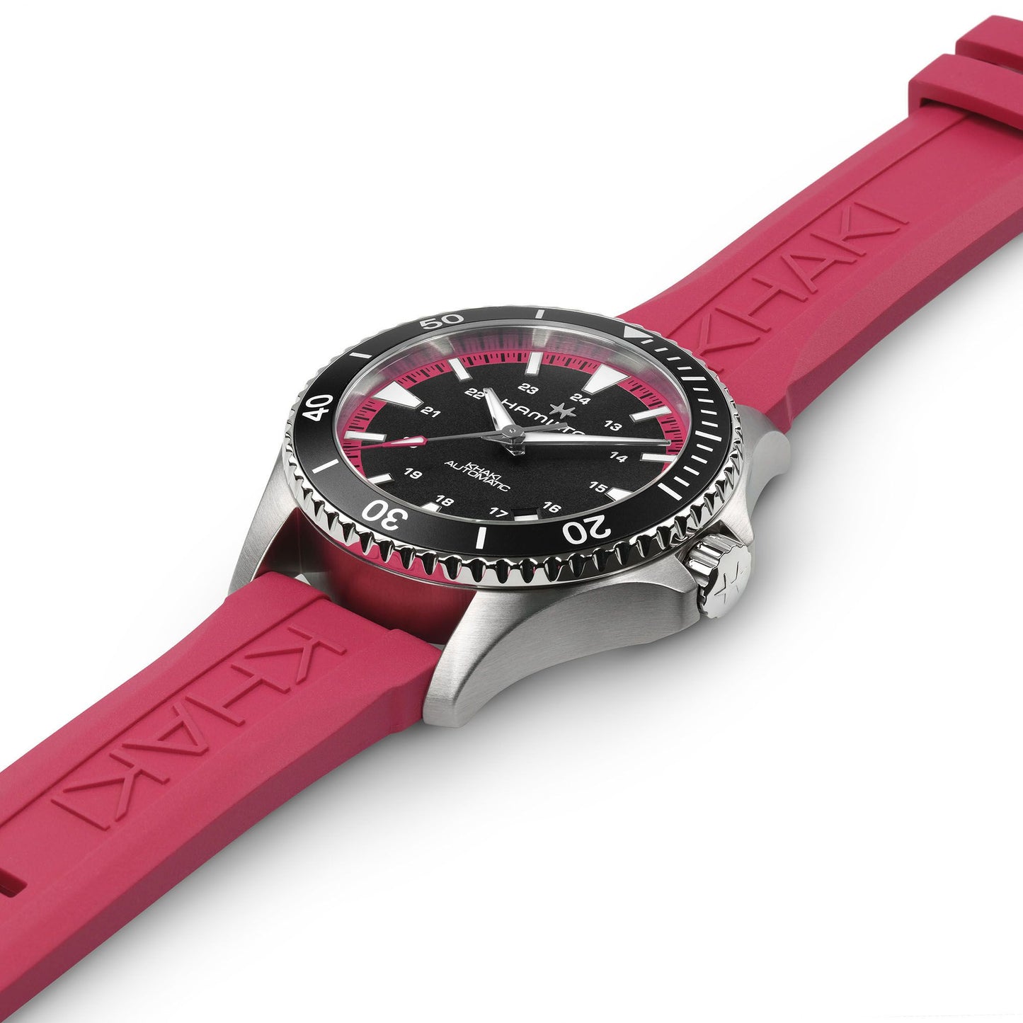 Hamilton Khaki Navy Scuba Automatic 40 MM Black and Pink Watch H82395330