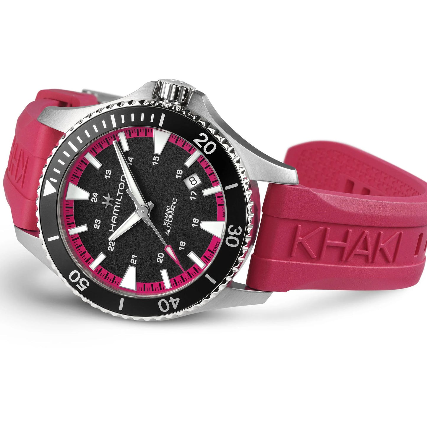 Hamilton Khaki Navy Scuba Automatic 40 MM Black and Pink Watch H82395330