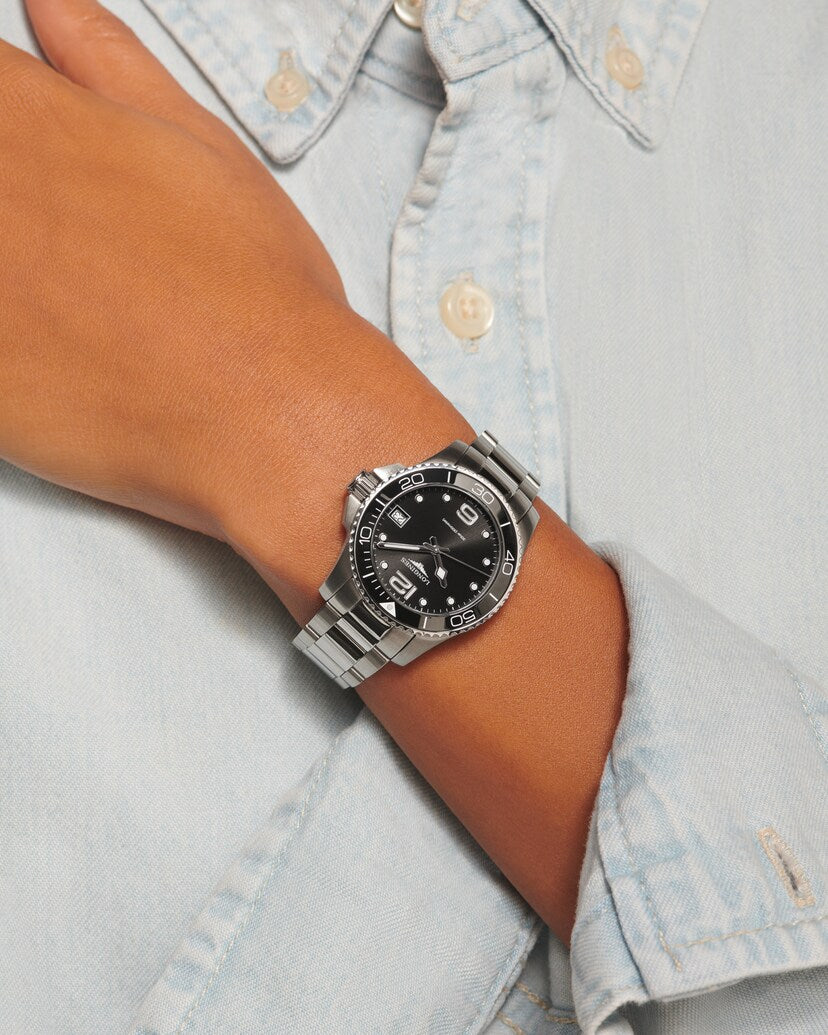 Longines Hydroconquest 32 MM Quartz SS Black Dial Watch L33704566