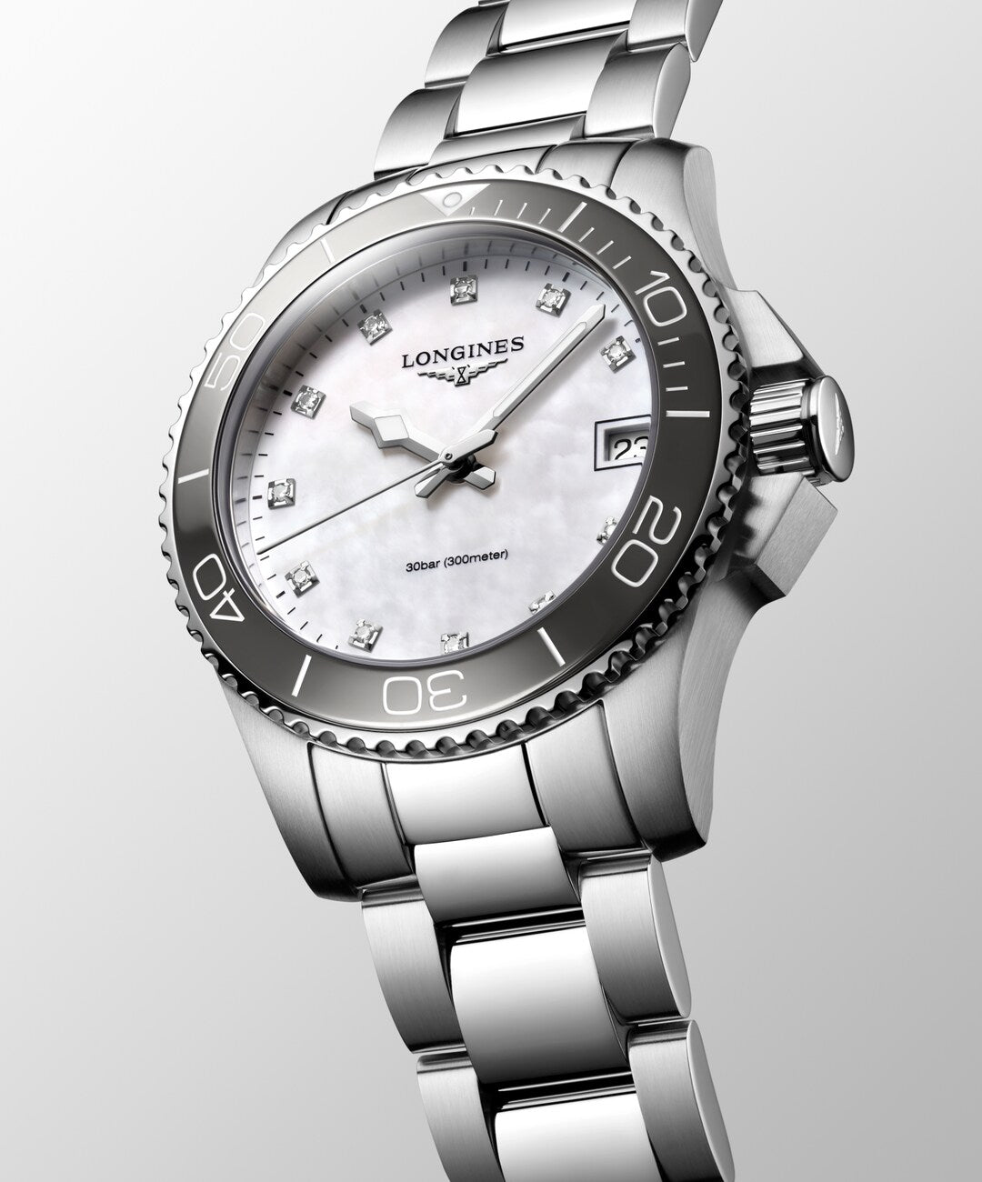 Longines Hydroconquest 32 MM Quartz SS White Dial Watch L33704876