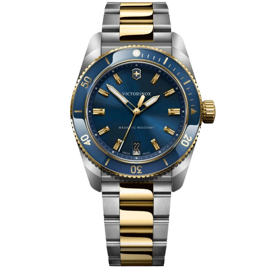 Victorinox Maverick Quartz 39mm Blue Dial Two-Tone Stainless Steel Watch 242100