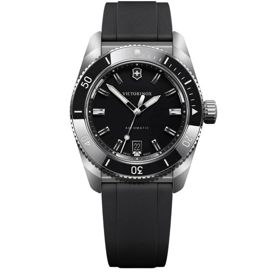 Victorinox Maverick Automatic 39mm black rubber strap black dial watch 242104