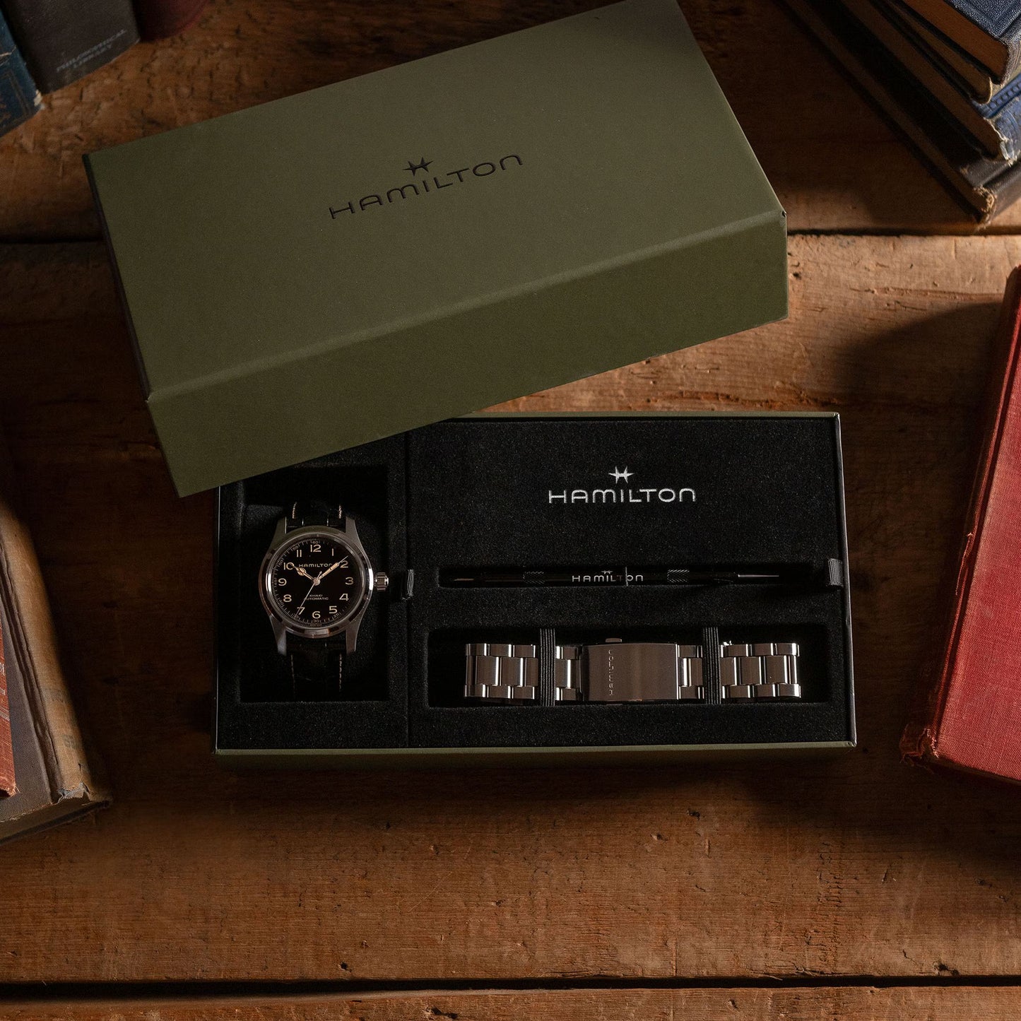 Hamilton Khaki Field Murph 42 MM SS Leather Strap Black Dial Watch H70605732