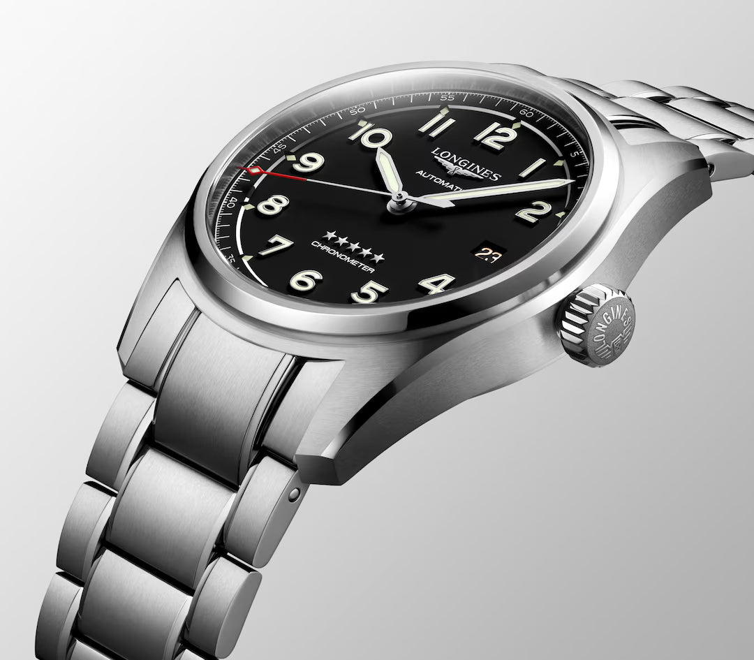 Longines Spirit 40 MM Automatic Stainless Black Matt Dial Watch L38104536