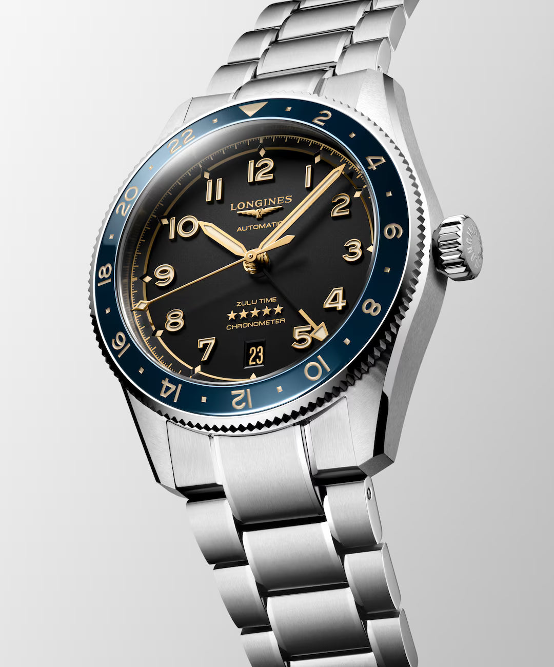 Longines Spirit Zulu Time Automatic Chronometer 39 MM Anthracite Dial Watch L38024606
