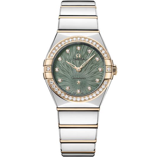 Omega Constellation 28mm Moonshine Gold Green Supernova Dial 131.25.28.60.60.001