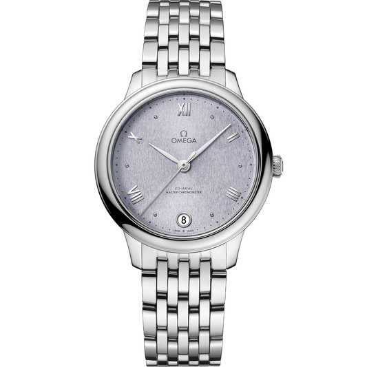 Omega De Ville Prestige 34 MM Steel On Steel Blue Dial Watch 434.10.34.20.03.001
