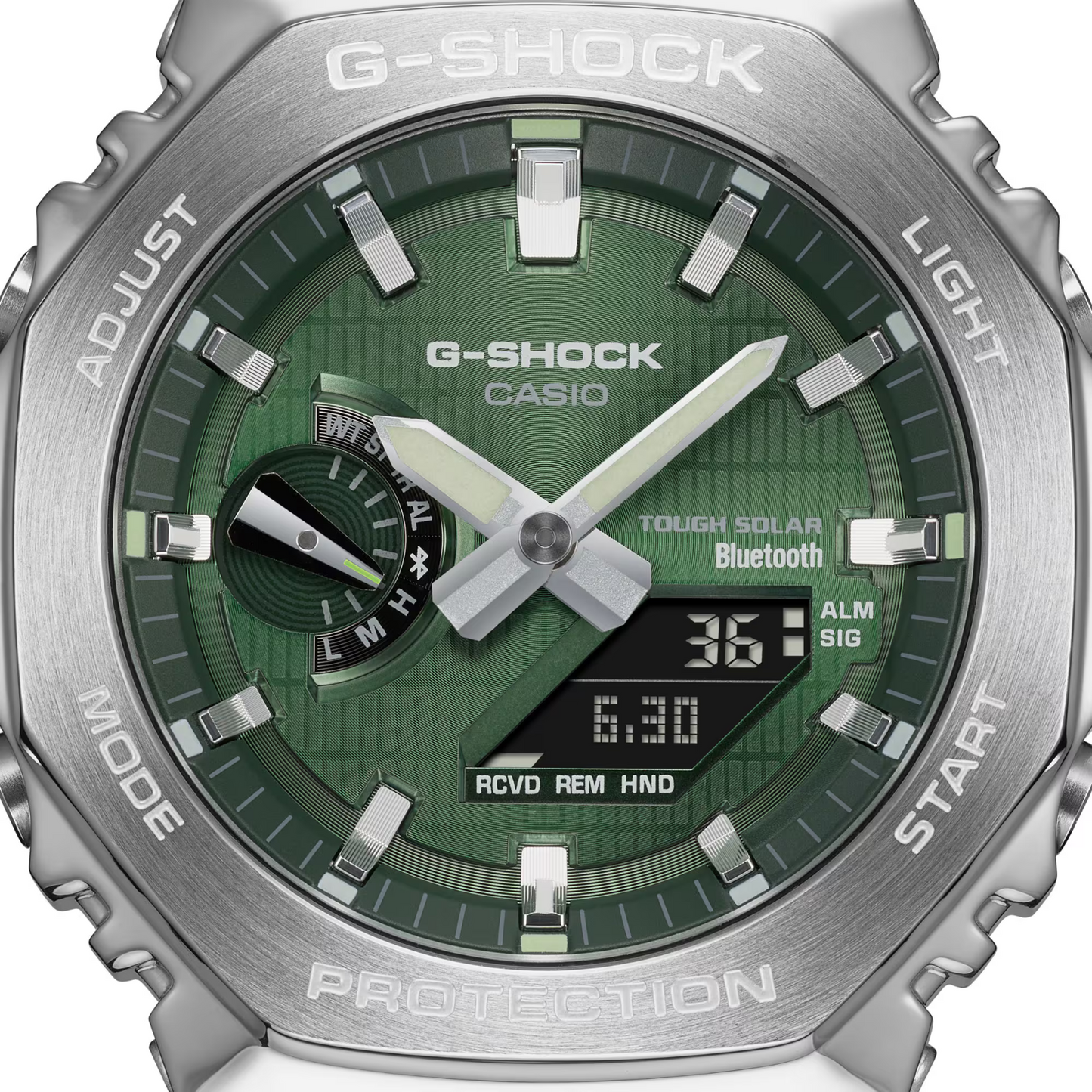Casio G-Shock G Steel Metal Series Solar Bluetooth Green Dial Watch GBM-2100A-1A3