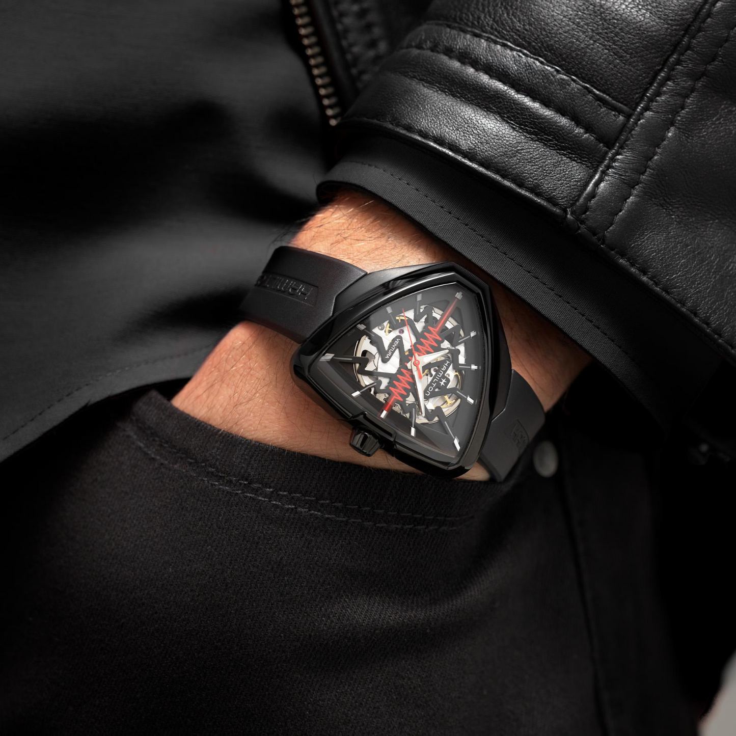 Hamilton Ventura Elvis 80 Skeleton Automatic Black PVD Watch H24535331