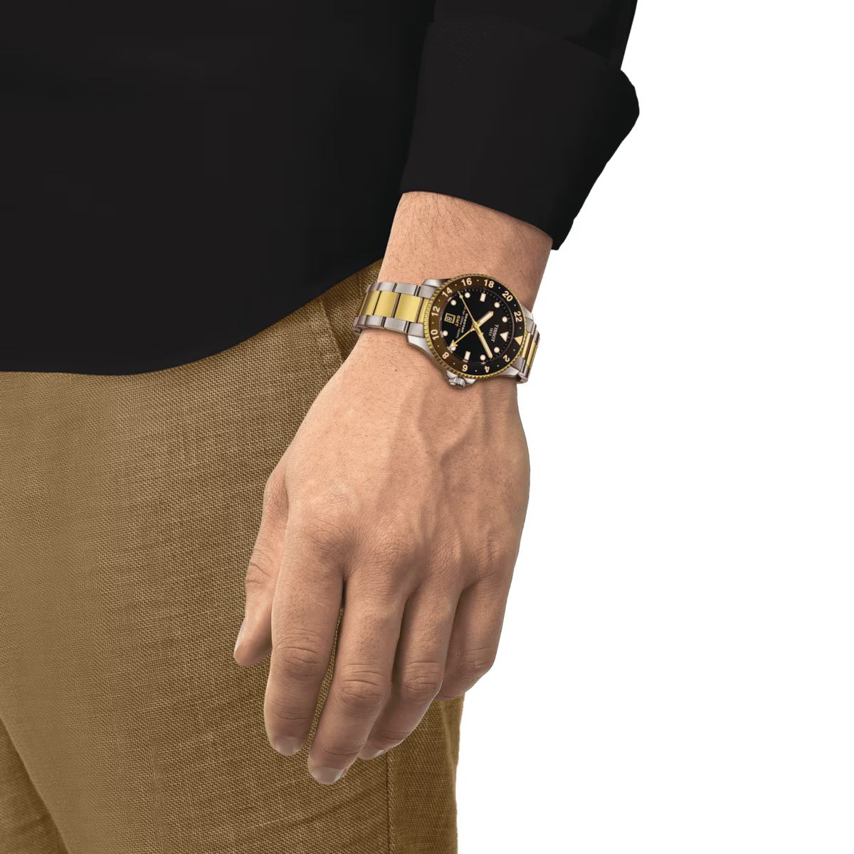 Tissot Seastar 1000 40 MM Quartz Root Beer Two Tone Watch - T120.852.22.051.00