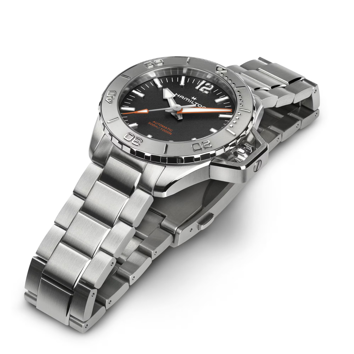 Hamilton Khaki Navy Frogman Automatic 41 MM Full SS Black Dial Watch H77485130