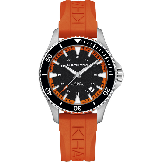 Hamilton Khaki Navy Scuba Automatic 40 MM Black and Orange Watch H82395331