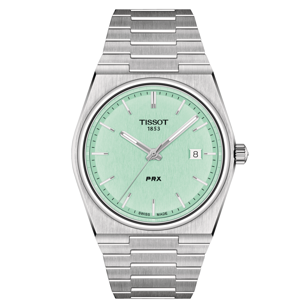 Tissot PRX 40MM SS Mint Green Dial Quartz Watch T137.410.11.091.01