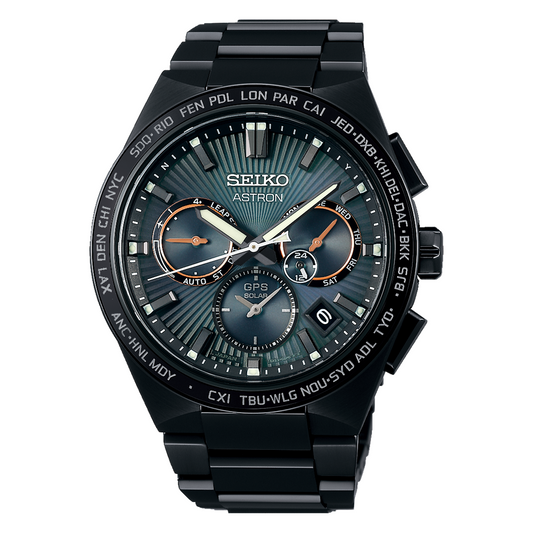 Seiko Astron NEXTER GPS Solar LE 43.1 MM Titanium Black IP Coated Watch SSH127J1
