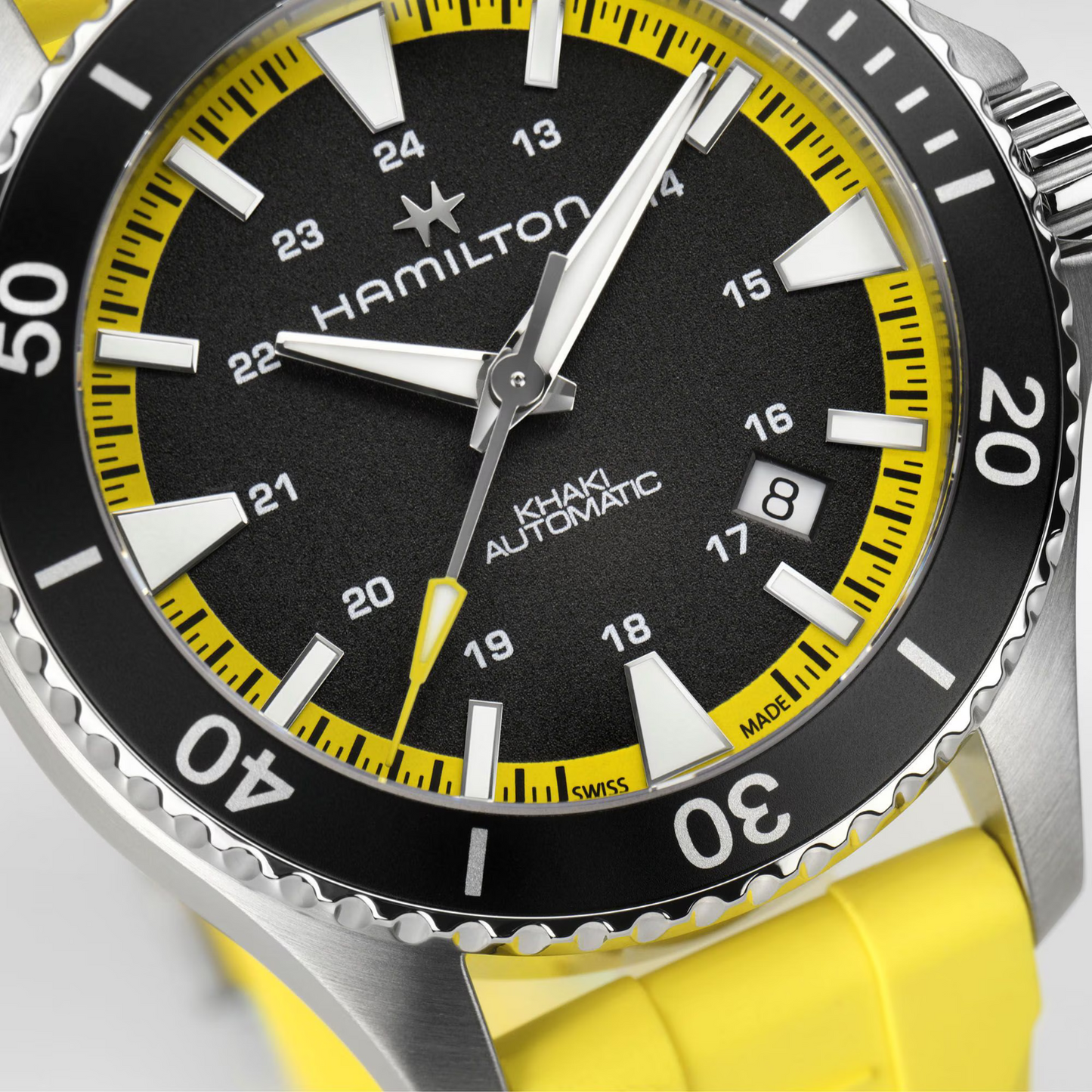 Hamilton Khaki Navy Scuba Automatic 40 MM Black and Yellow Watch H82395332