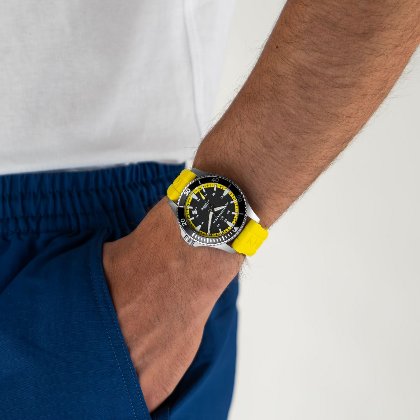 Hamilton Khaki Navy Scuba Automatic 40 MM Black and Yellow Watch H82395332