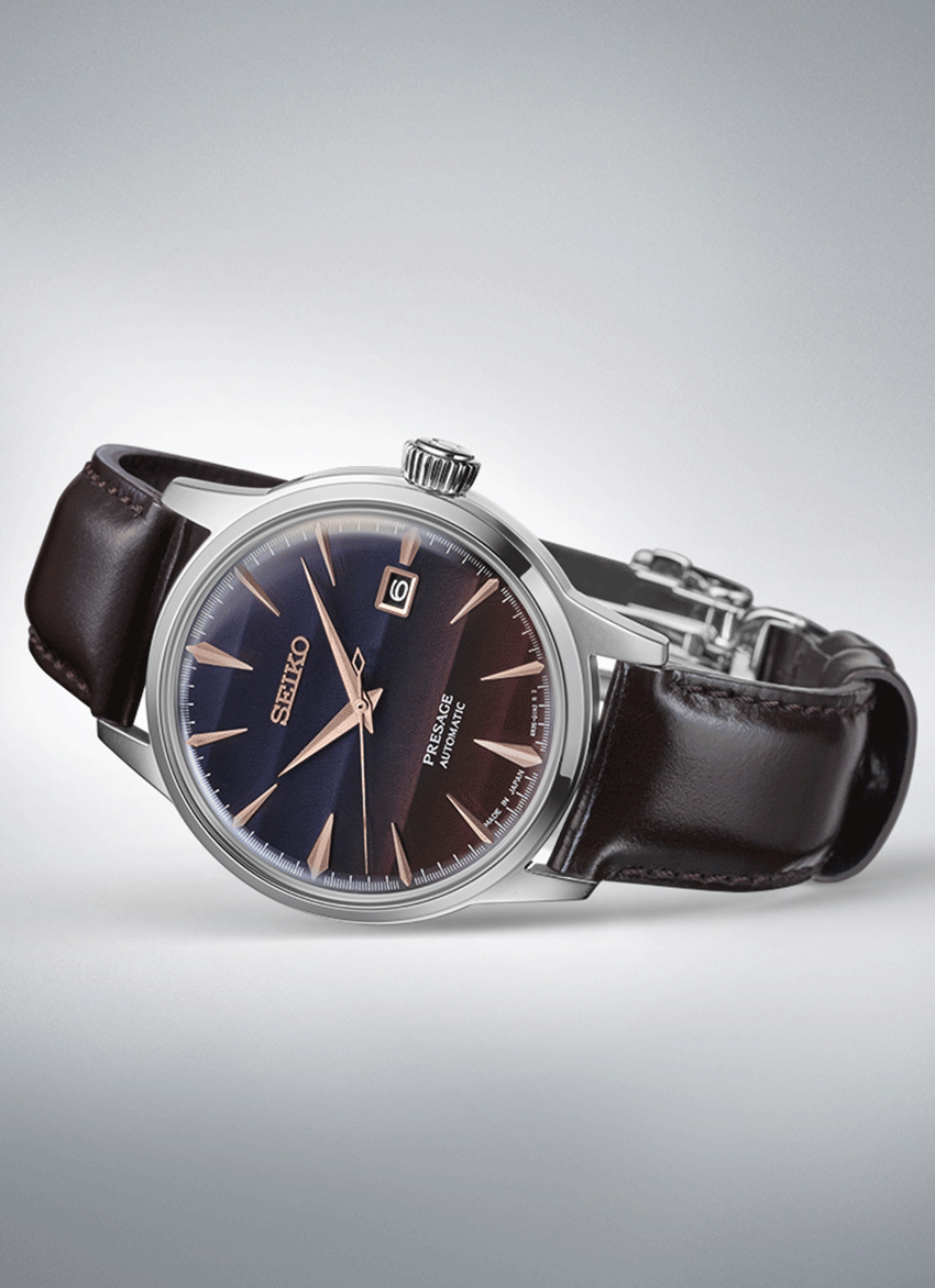 Seiko Presage Cocktail Time Star Bar LE Purple Sunset 40.5 MM Watch - SRPK75J1