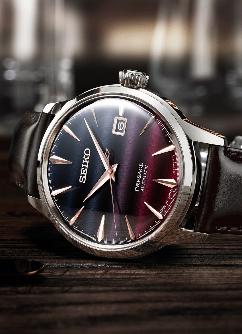 Seiko Presage Cocktail Time Star Bar LE Purple Sunset 40.5 MM Watch - SRPK75J1