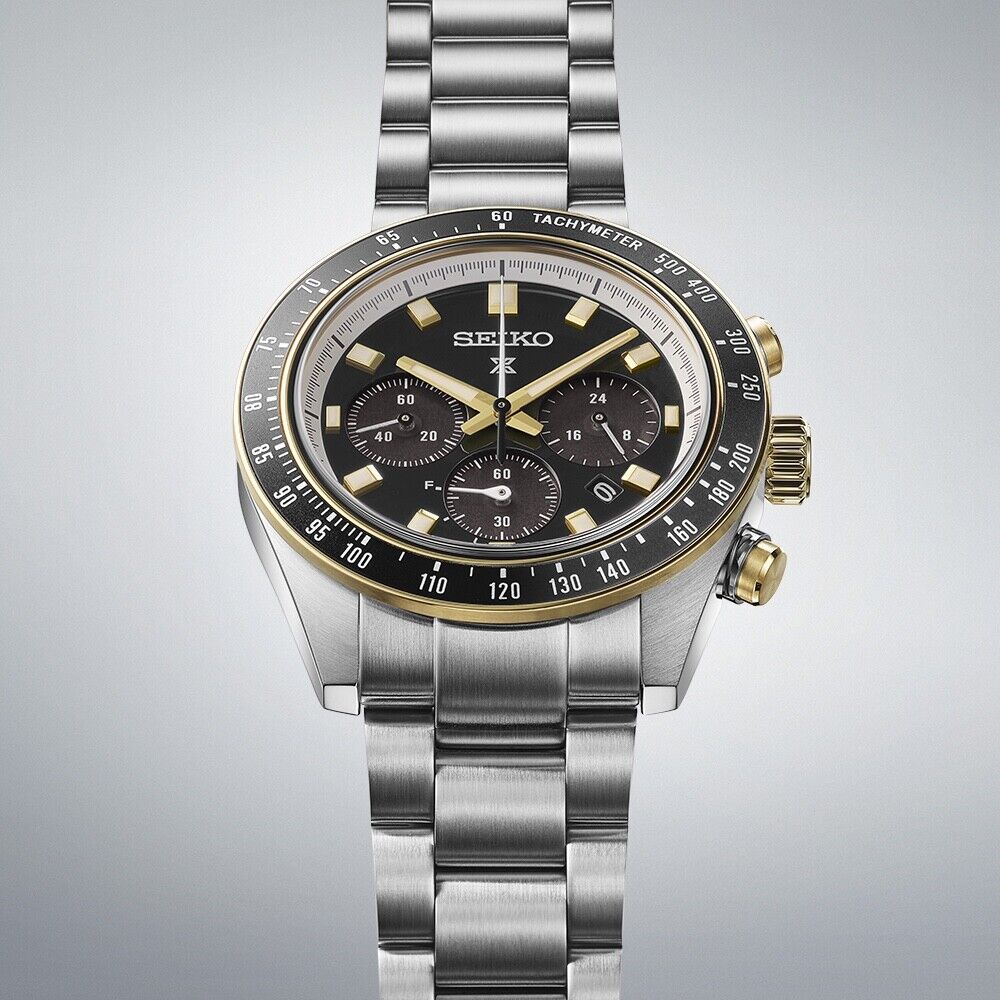 Seiko Prospex Speedtimer 41.4 MM Solar Chronograph Black Dial Watch SSC941P1