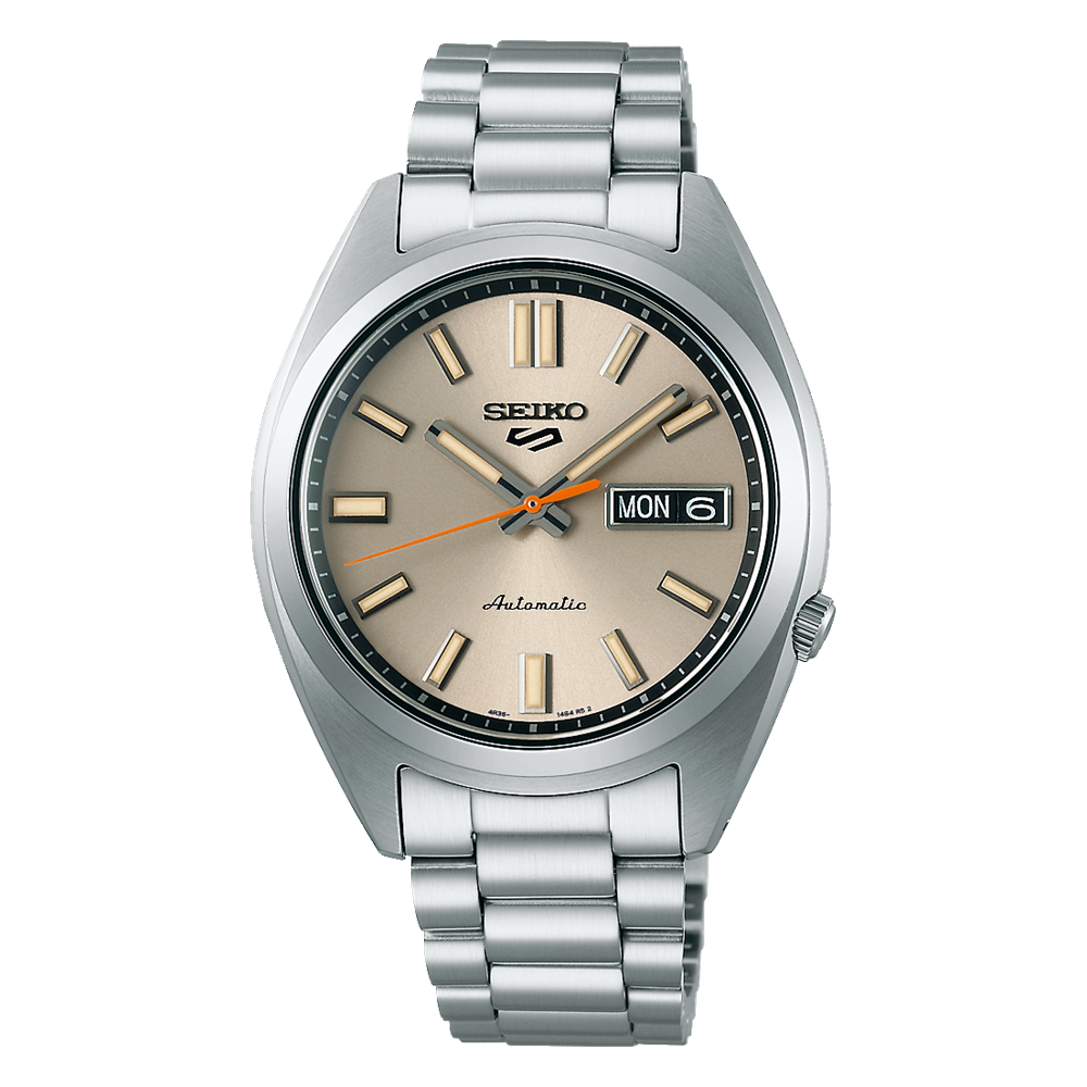 Seiko 5 Sports SNXS Series 37.4 MM Gold Dial Automatic Watch - SRPK91K1