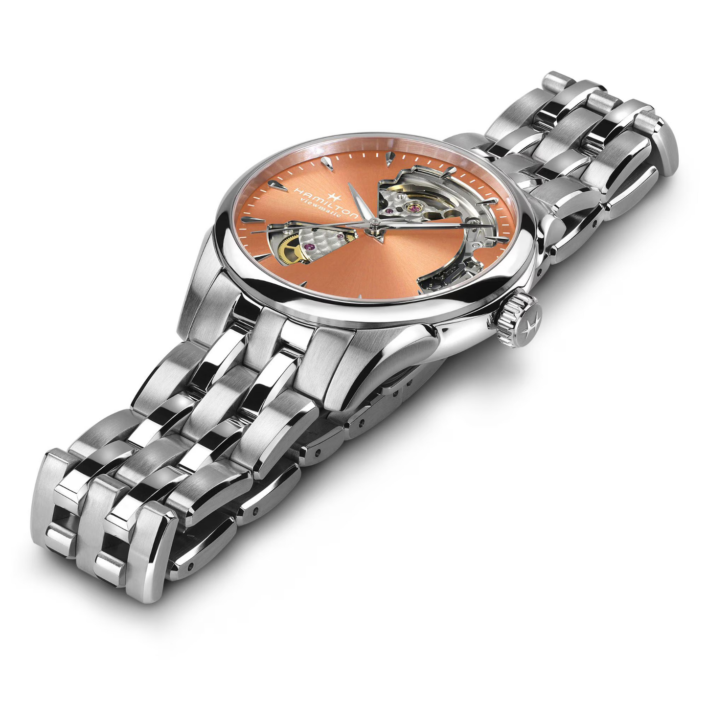 Hamilton Jazzmaster Open Heart Lady Automatic Apricto Dial Watch H32215100