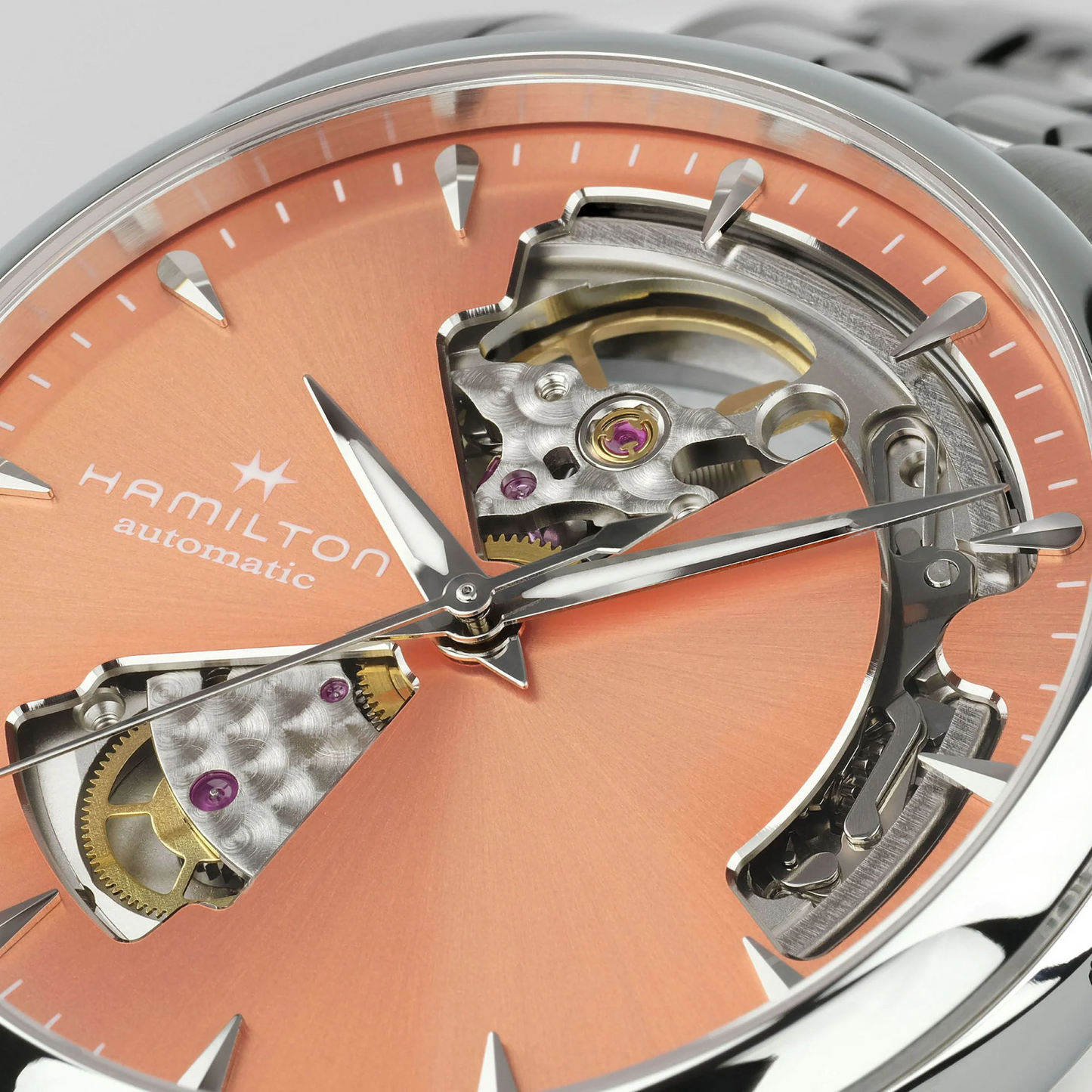 Hamilton Jazzmaster Open Heart Lady Automatic Apricto Dial Watch H32215100