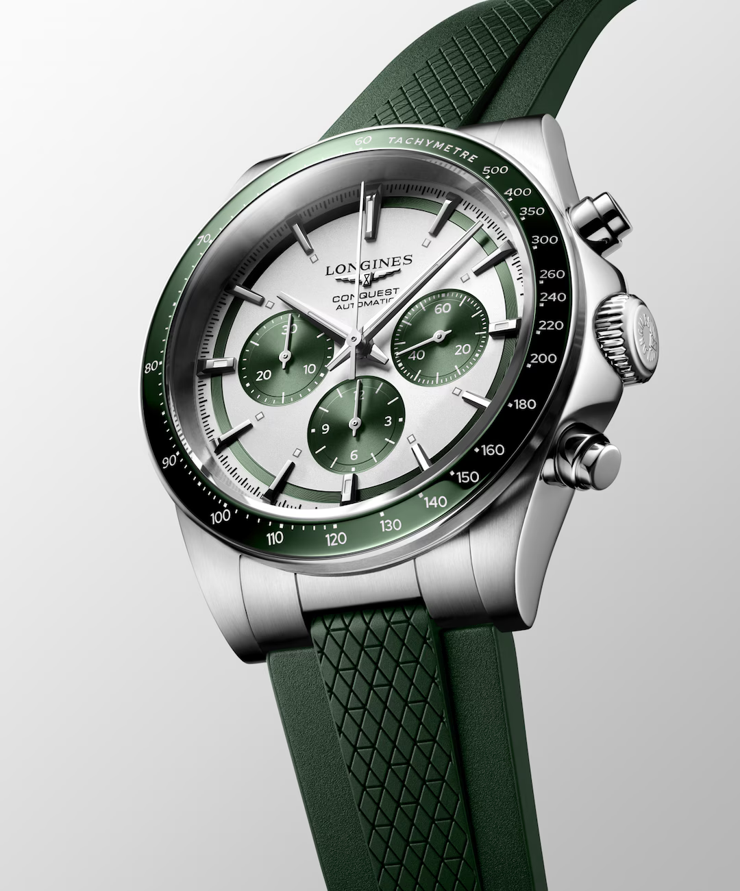 Longines Conquest Chronograph 42 MM Automatic Green & White Dial Watch L38354029