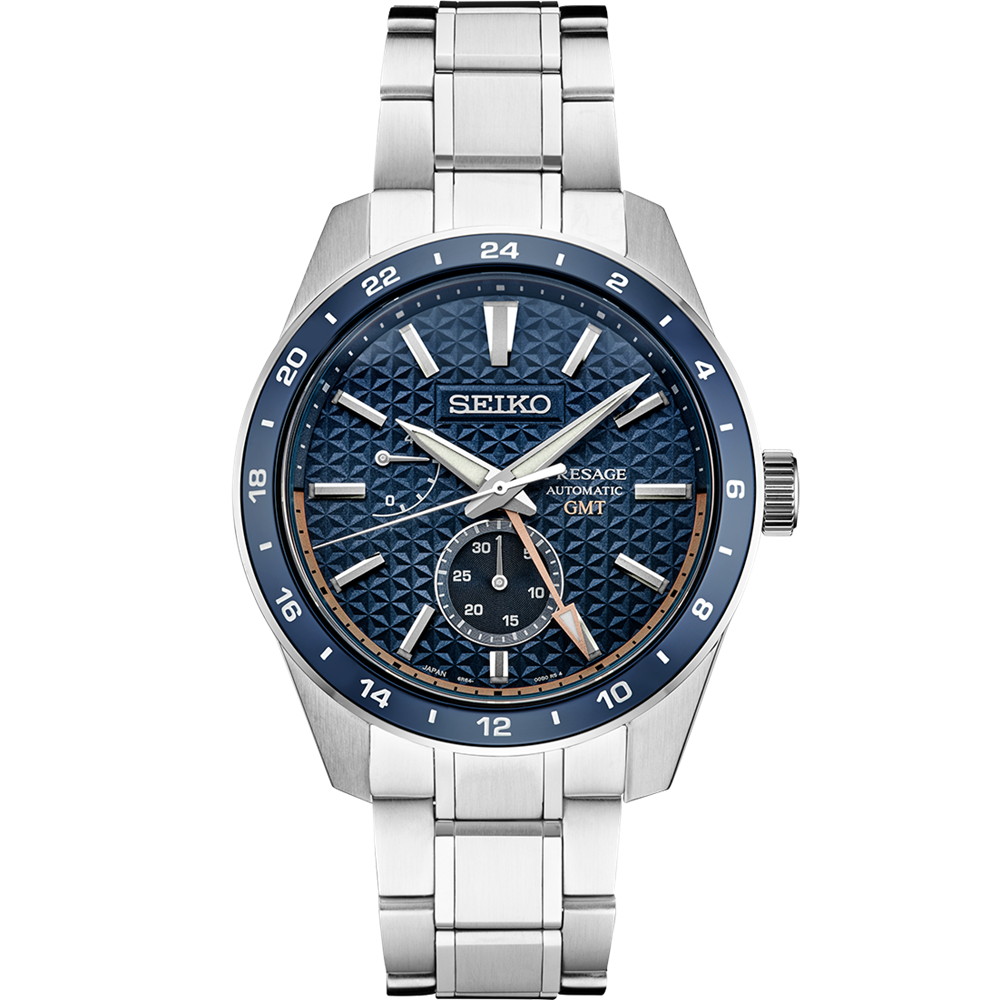 Seiko Presage Sharp Edge 42.2 MM GMT Automatic Stainless Steel Watch - SPB217J1