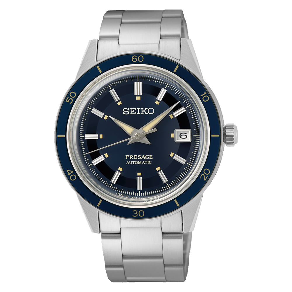 Seiko Presage 60's Style 40.8 MM Automatic SS Blue Dial Watch - SRPG05J1