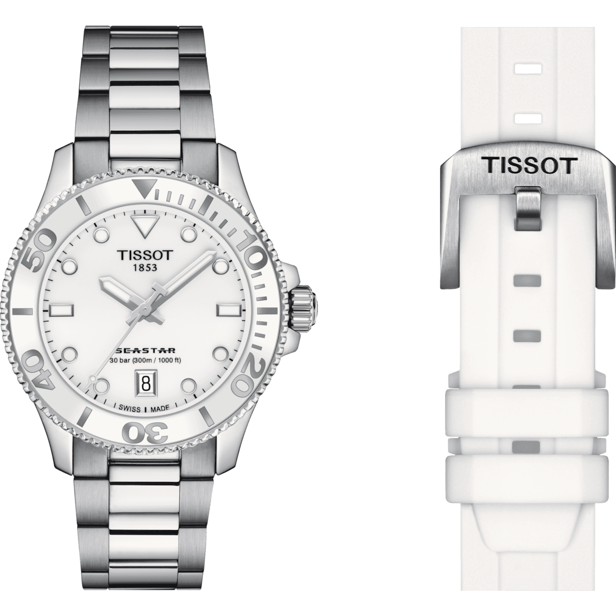 Tissot Seastar 1000 36 MM White Dial Quartz SS Watch T120.210.11.011.00