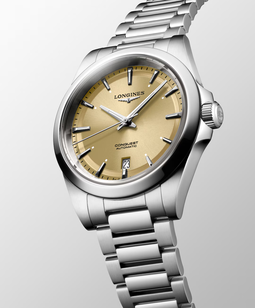 Longines Conquest 38 MM Stainless Steel Gold Dial Automatic Watch L37204626