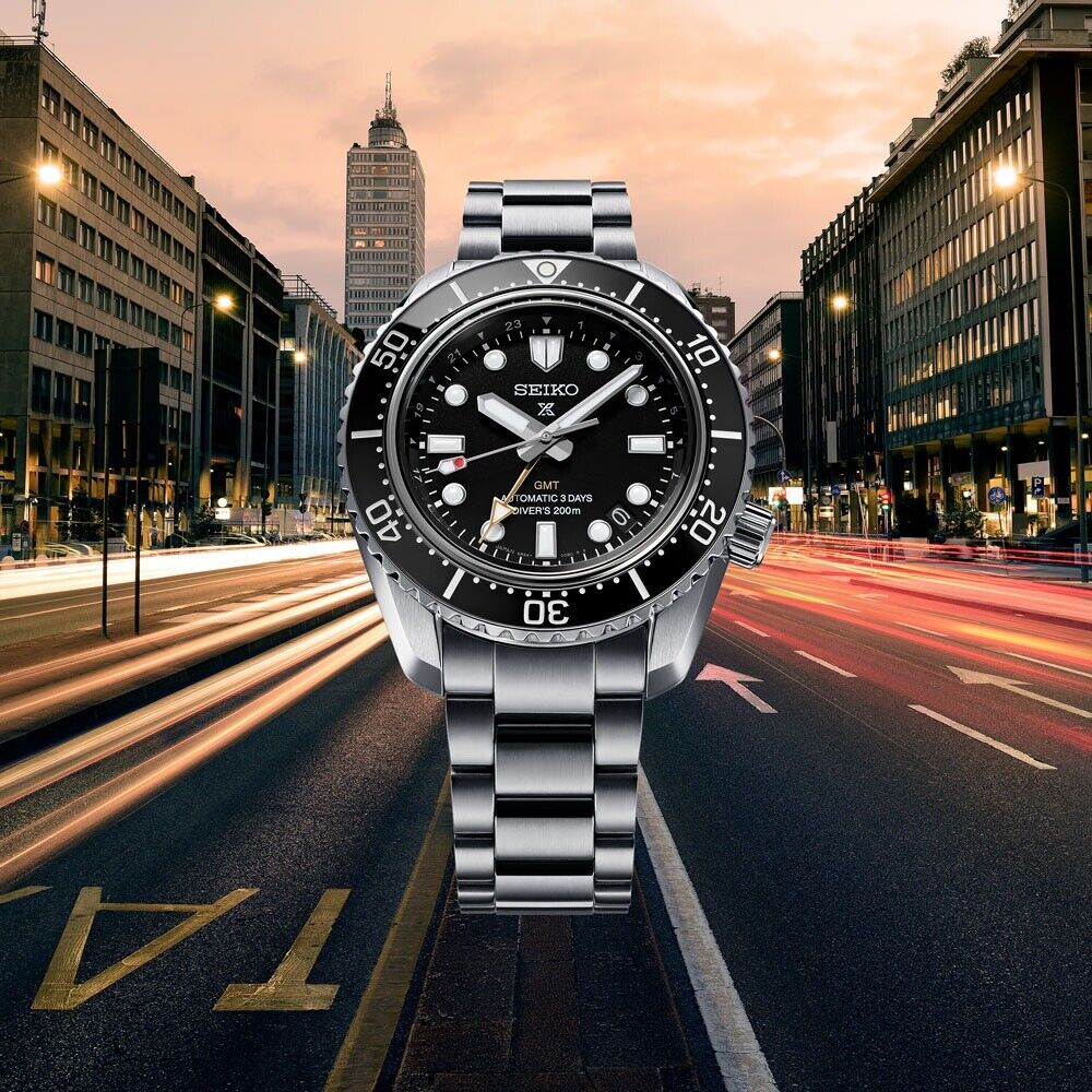 Seiko Prospex Sea Black Divers Automatic GMT Stainless Steel 42MM Watch SPB383J1
