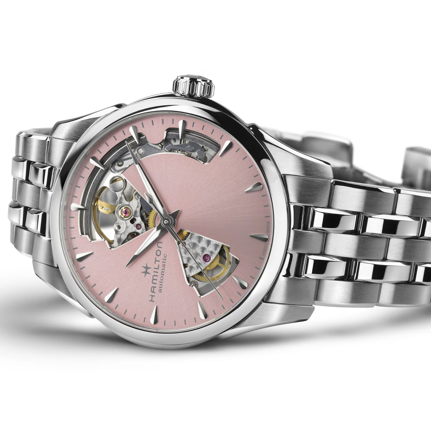 Hamilton Jazzmaster Open Heart Lady Automatic Pink Dial Watch H32215170