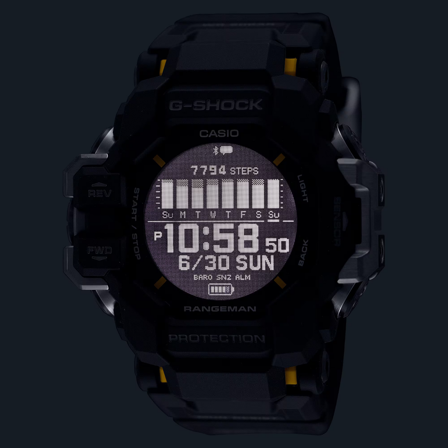 Casio G-Shock Rangeman Resin Solar Heart Rate Monitor Black Watch GPR-H1000-1