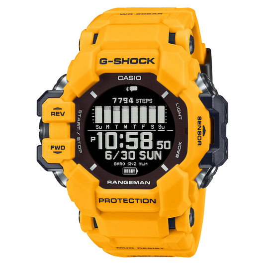 Casio G-Shock Rangeman Resin Solar Heart Rate Monitor Yellow Watch GPR-H1000-9