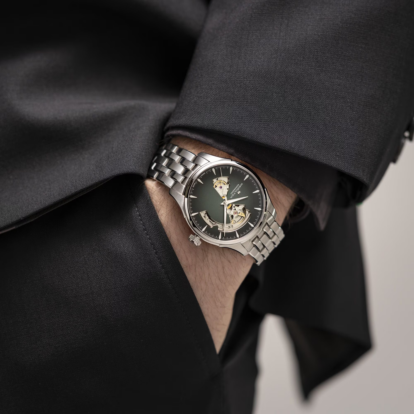 Hamilton Jazzmaster Open Heart Automatic 40 MM Green Dial Watch H32675160