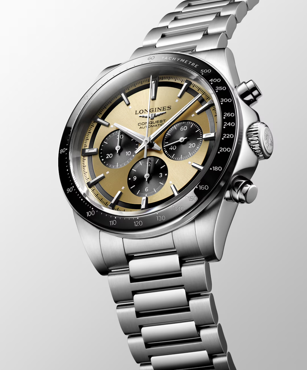 Longines Conquest Chronograph 42 MM Gold Dial Automatic Watch L38354326