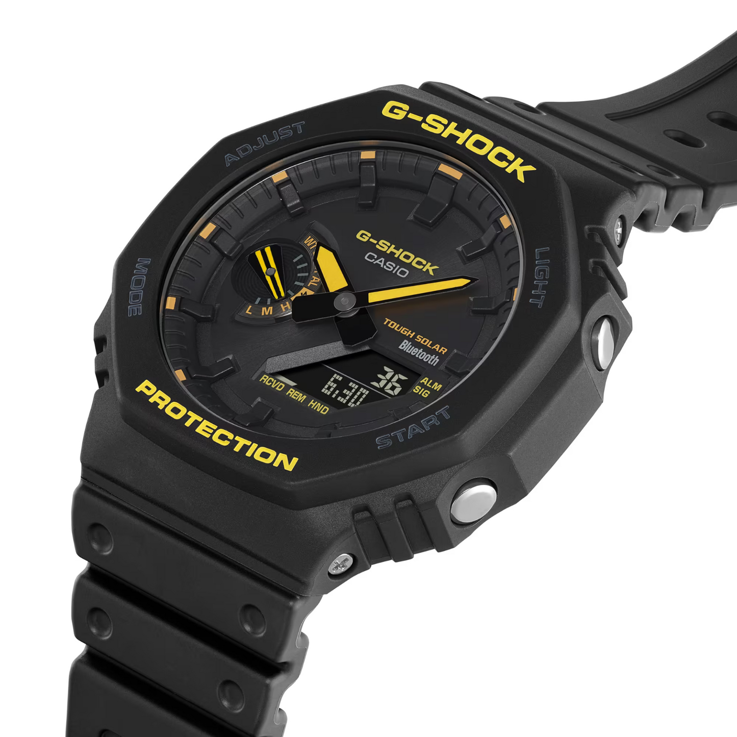 Casio G-Shock Analog Digital Resin Bluetooth Blue and Yellow Watch GA-B2100CY-1