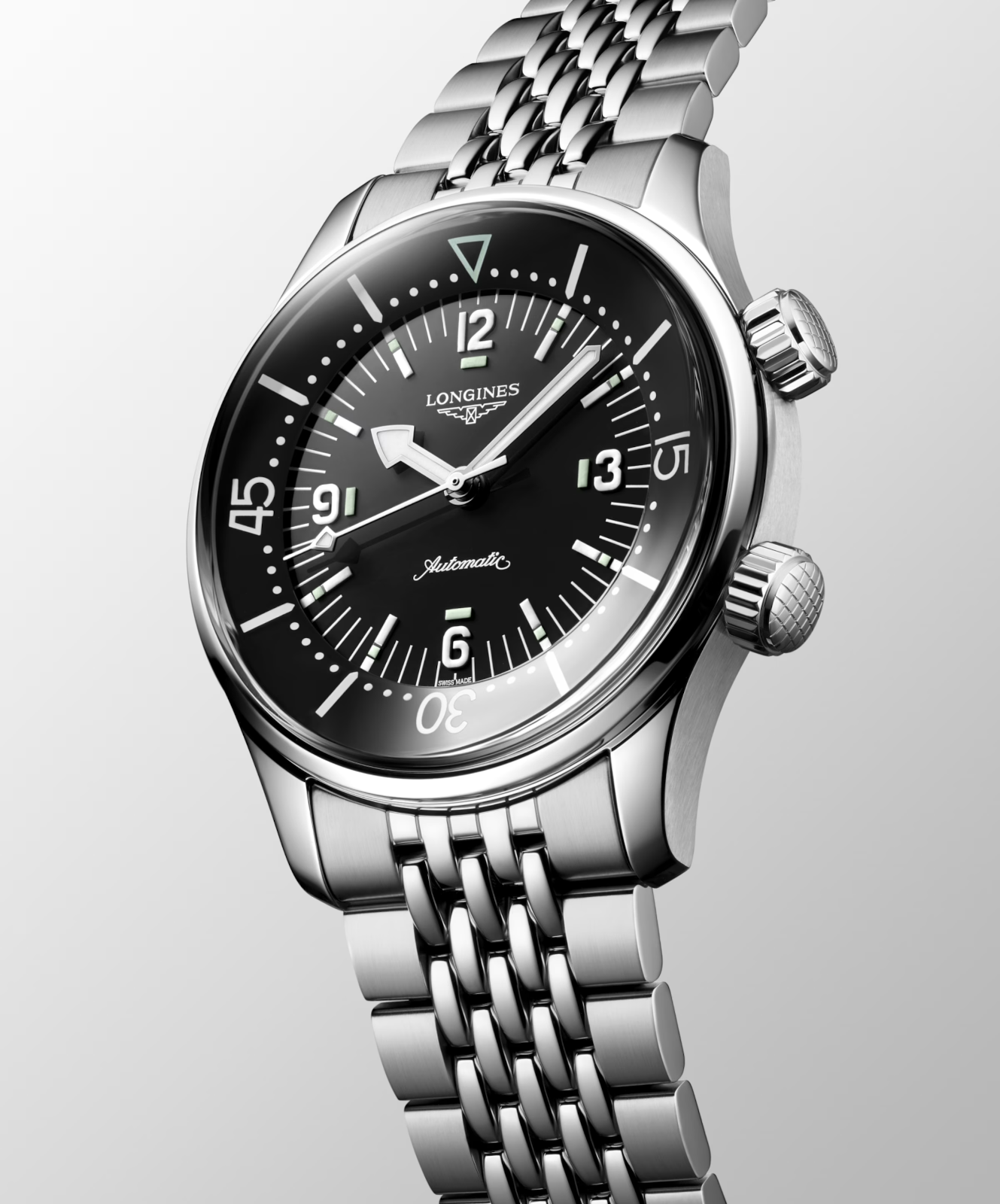 Longines Legend Diver 39 MM Full SS Black Dial Automatic Watch L37644506