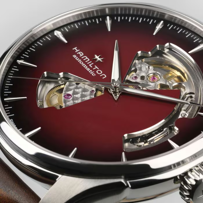 Hamilton Jazzmaster Open Heart Automatic 40 MM Burgundy Dial Watch H32675570