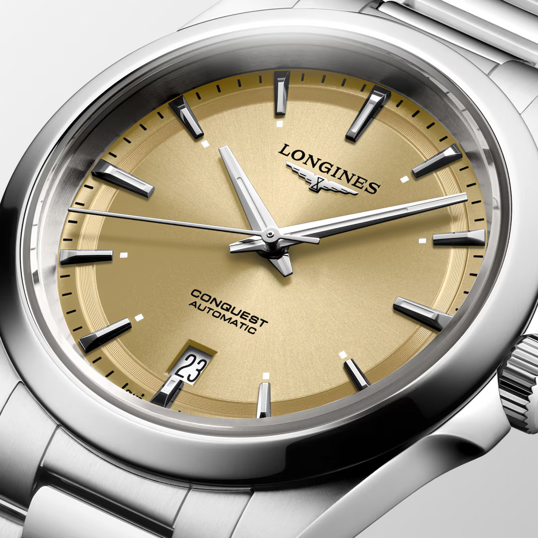 Longines Conquest 38 MM Stainless Steel Gold Dial Automatic Watch L37204626