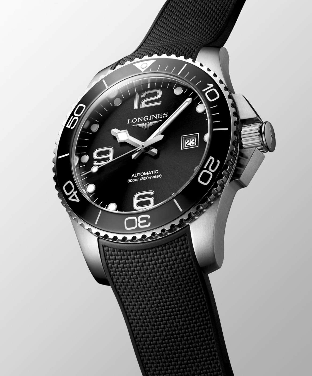 Longines Hydroconquest 43 MM Black Dial Automatic Rubber Strap Watch L37824569