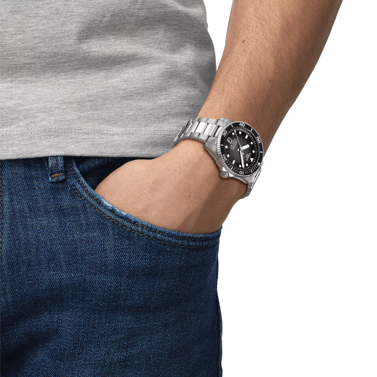 TISSOT SEASTAR 1000 POWERMATIC 80 40MM BLACK DIAL SS WATCH T120.807.11.051.00