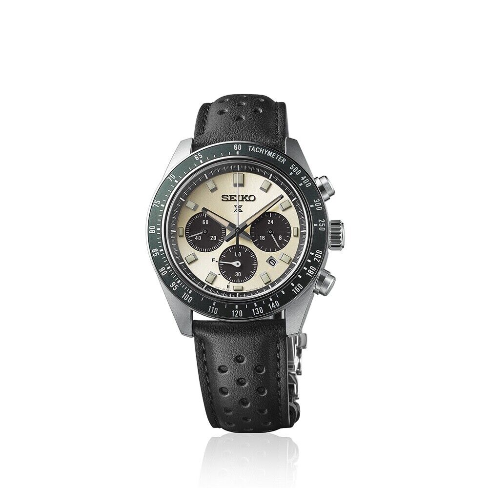 Seiko Prospex Speedtimer 41.4 MM Solar Chronograph Beige Dial Watch SSC943P1