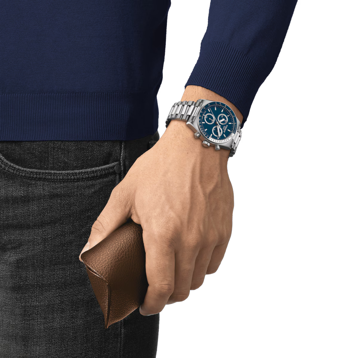 Tissot PR516 Chronograph 40 MM SS Quartz Blue Dial Watch T149.417.11.041.00