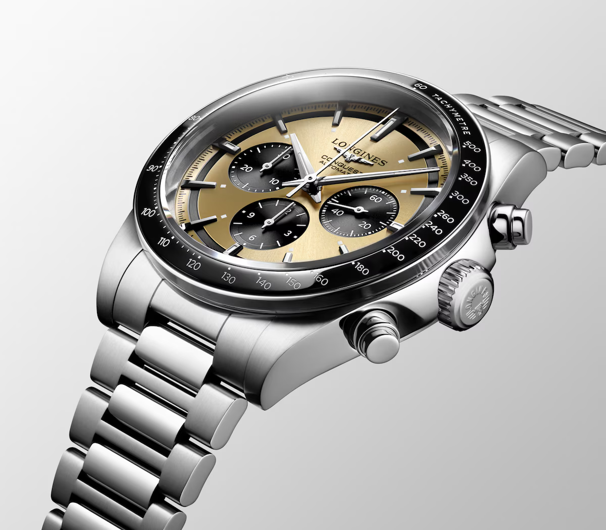 Longines Conquest Chronograph 42 MM Gold Dial Automatic Watch L38354326
